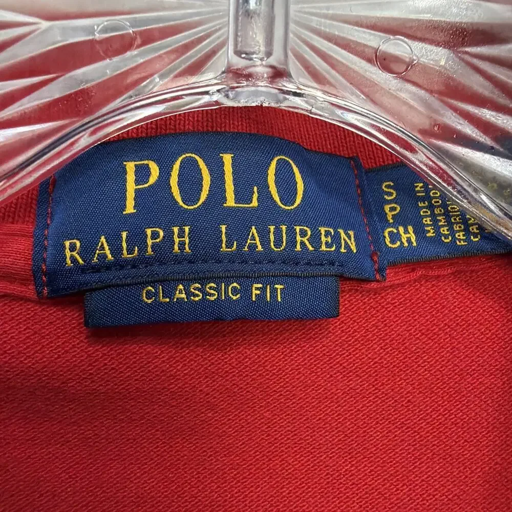 Polo Ralph Lauren Polo Shirt Mens Small Classic Fit Red Spellout Logo